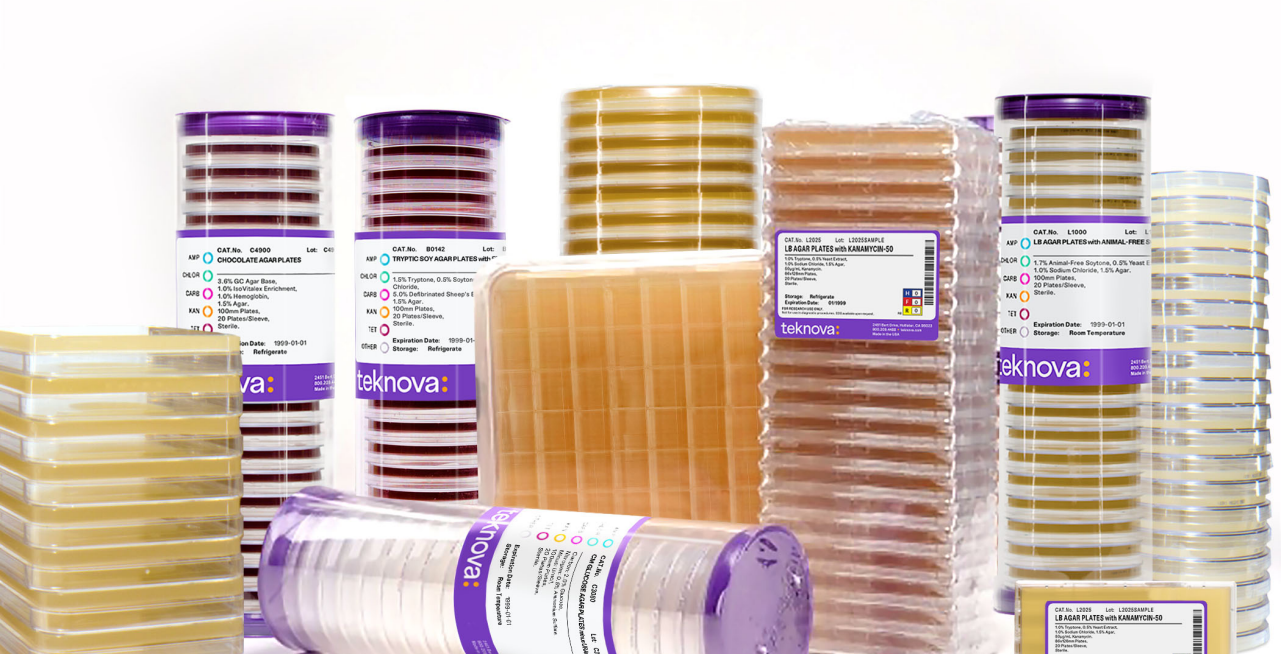 Agar plates in various colars and formats