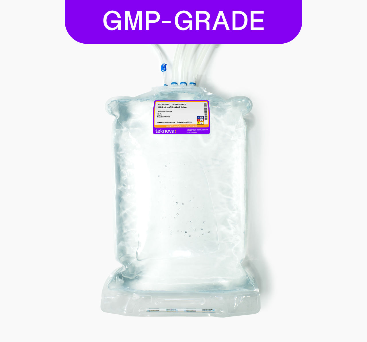 1M Sodium Chloride Solution, 20L bag, GMP-grade