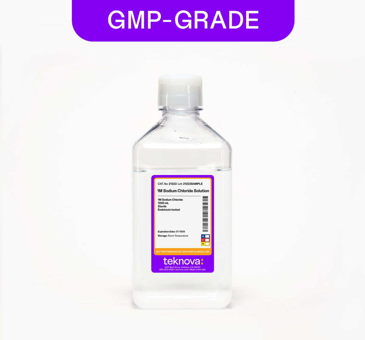 1M Sodium Chloride Solution, 1000mL, GMP-grade