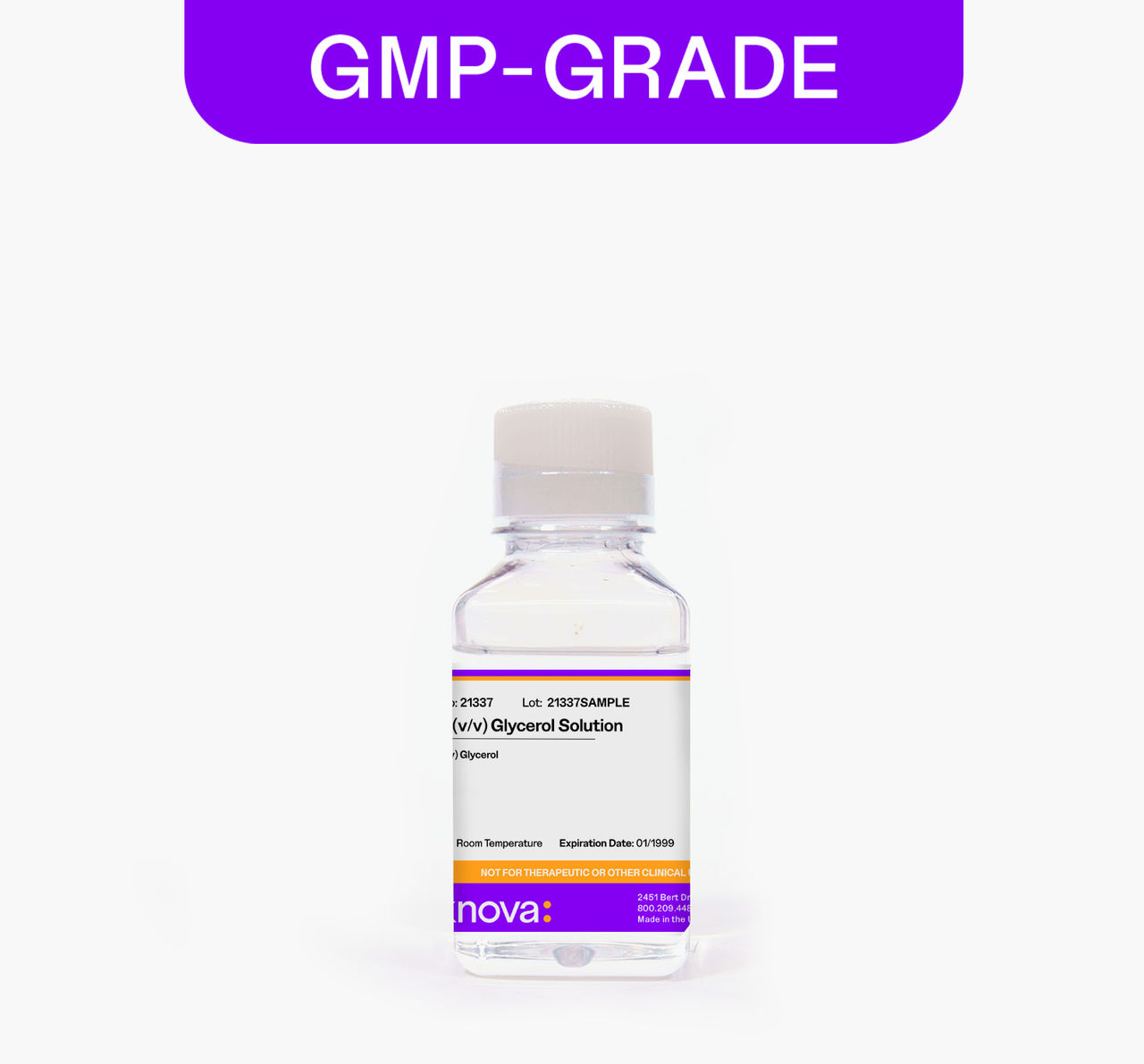 50% (v/v) Glycerol Solution, 250mL, GMP-grade